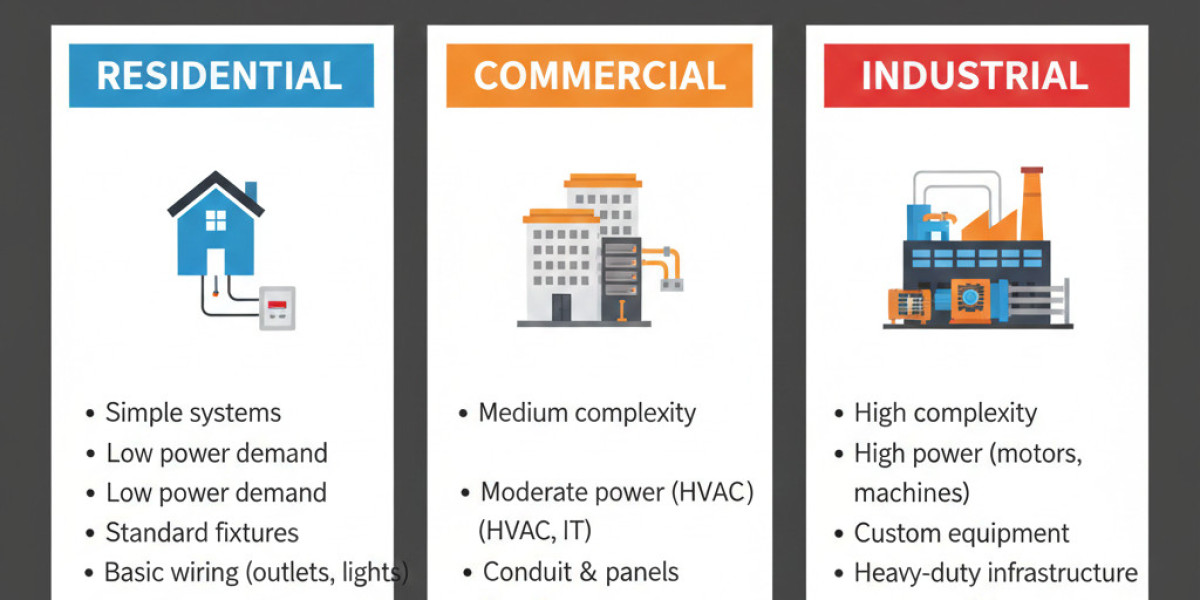 How does industrial electrical estimating differ from residential or commercial electrical estimating?