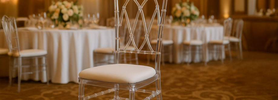 White Banquet Chairs Cover Image