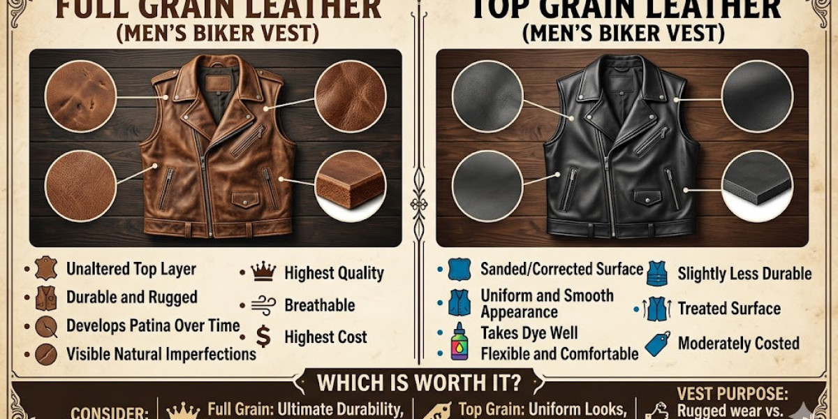 Full Grain vs Top Grain Leather for Men's Biker Vests: Which Is Worth It?