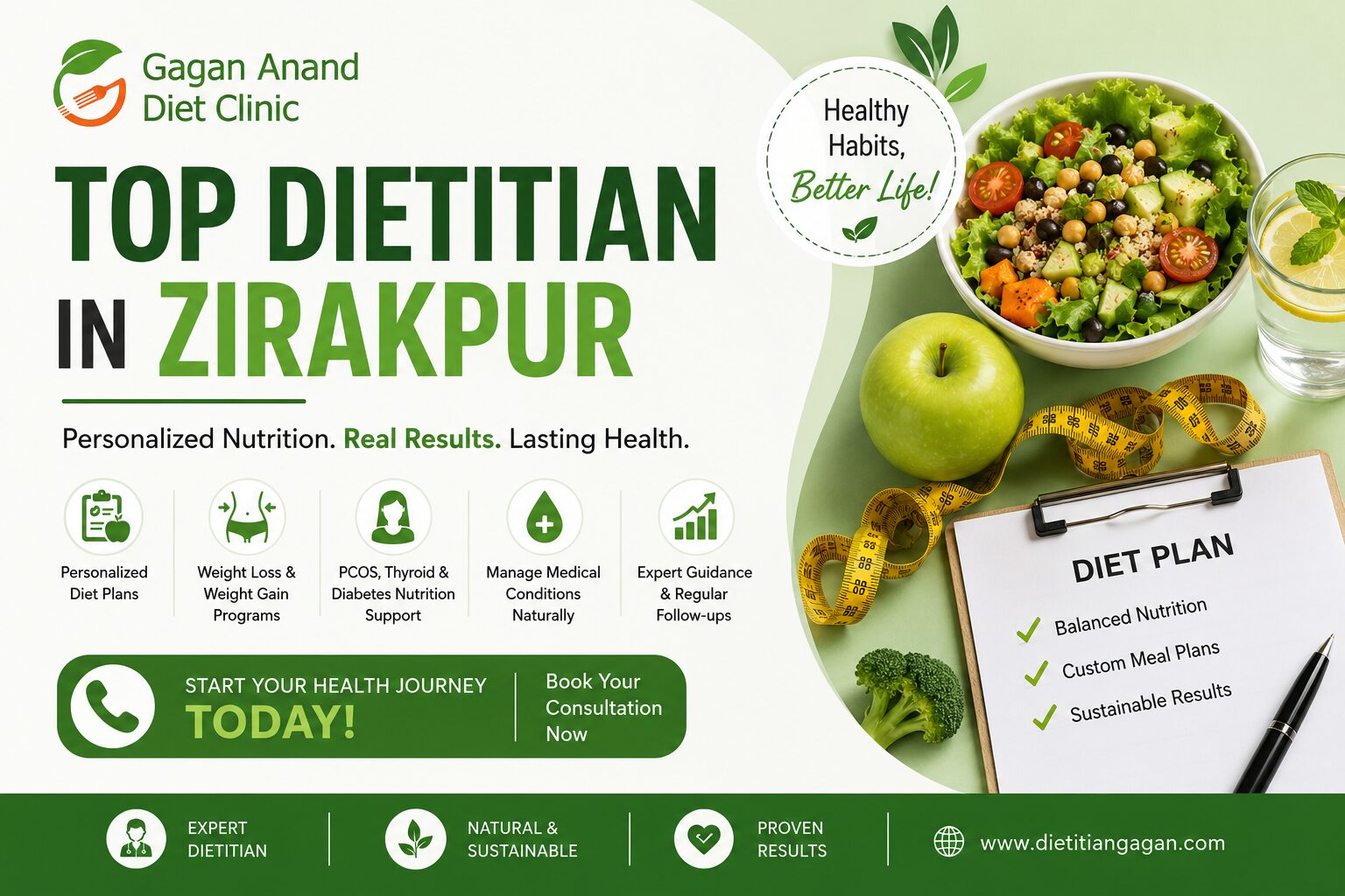 Top Dietitian In Zirakpur | Personalized Nutrition & Diet Plans